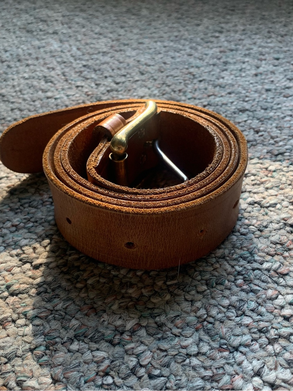 Solid Brown Leather Belt
